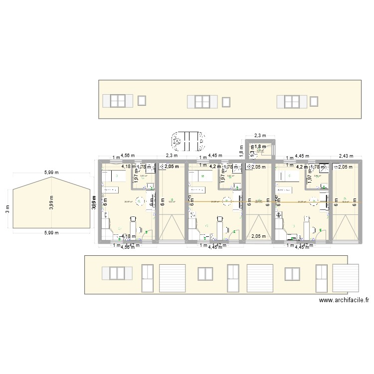 Projet Coux. Plan de 10 pièces et 125 m2