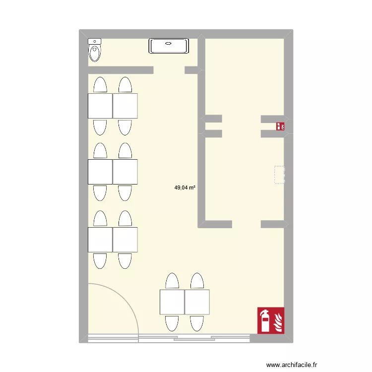 evacuation1. Plan de 1  et 49 m²