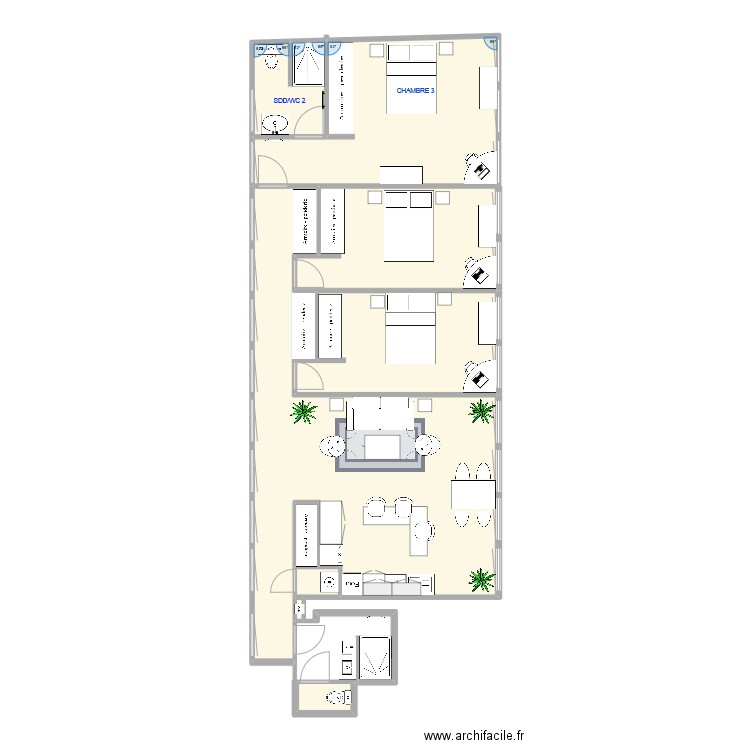 Imhaus V7. Plan de 9 pièces et 103 m2