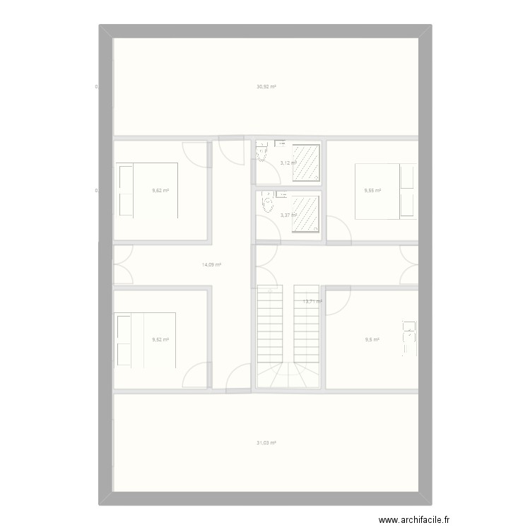 PLAN. Plan de 12 pièces et 135 m2