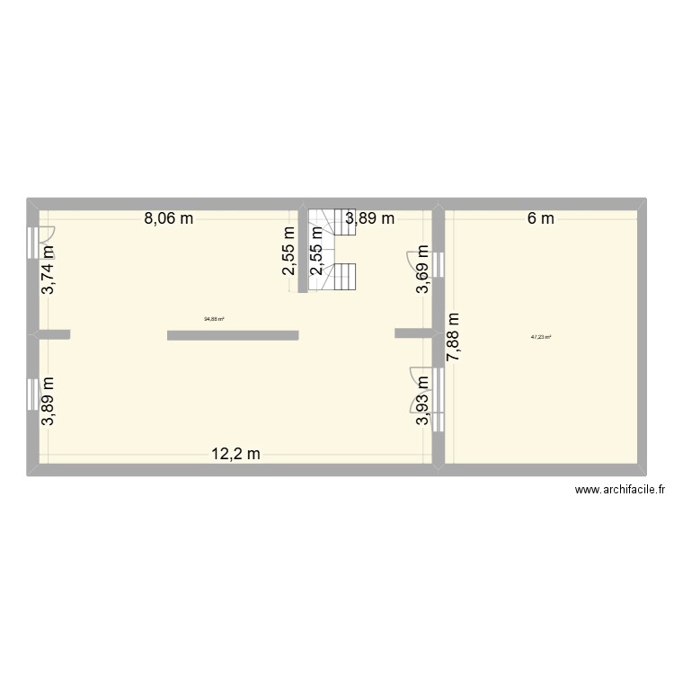 maison. Plan de 2 pièces et 142 m2