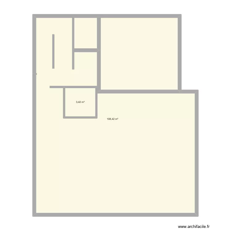 &eacute;tage 1. Plan de 2  et 116 m²