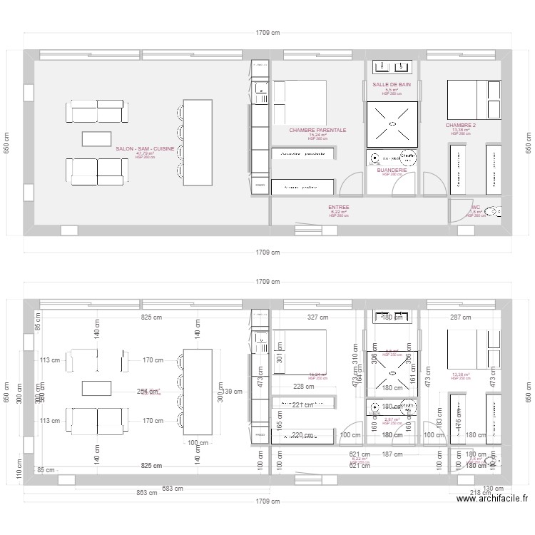 MAISON CATUS V BOIS. Plan de 14 pièces et 186 m2