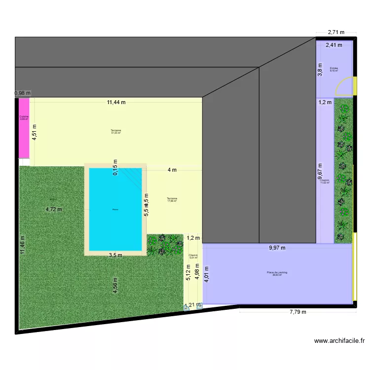 Am&eacute;nagement ext 27/02. Plan de 7 pièces et 139 m²