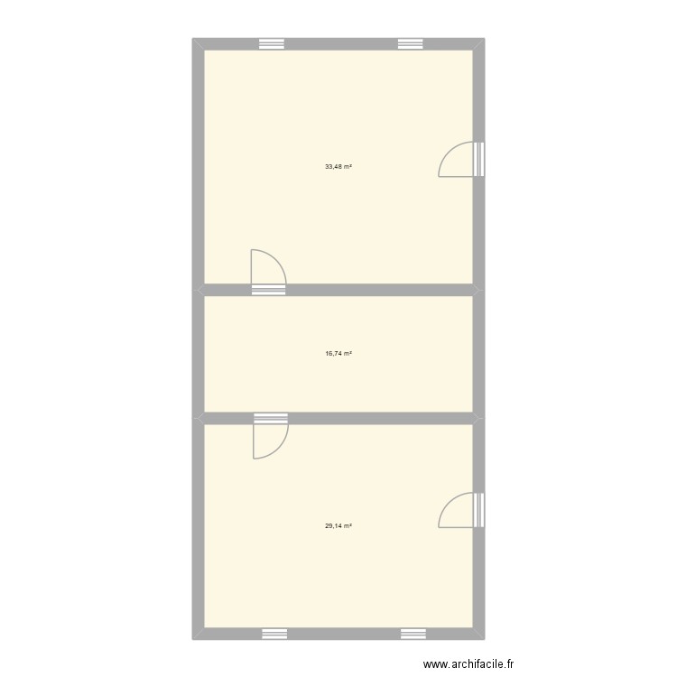 Lombardie - Rdc gauche. Plan de 3 pièces et 79 m2
