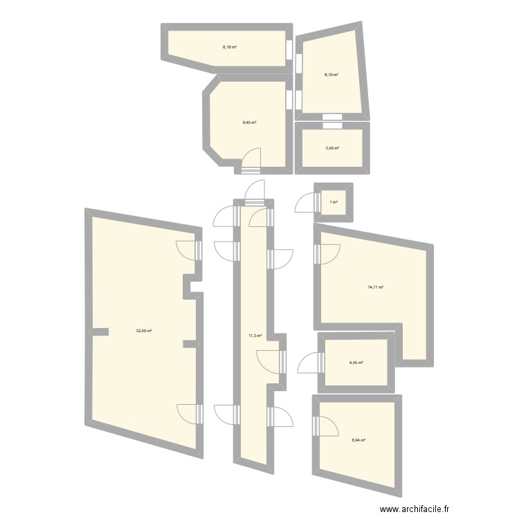 Projet de colocation - Tournai. Plan de 10 pièces et 99 m2