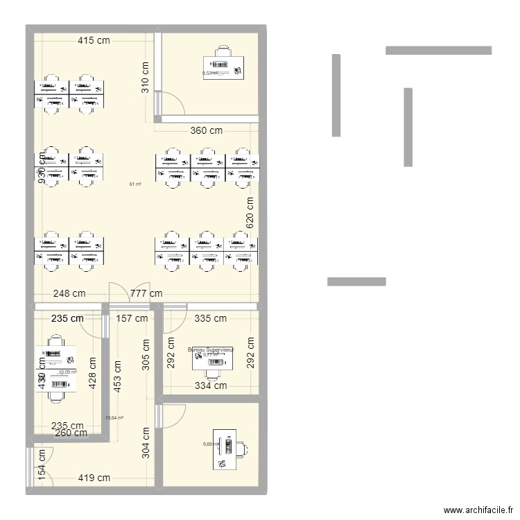 CRC 2. Plan de 6 pièces et 114 m2