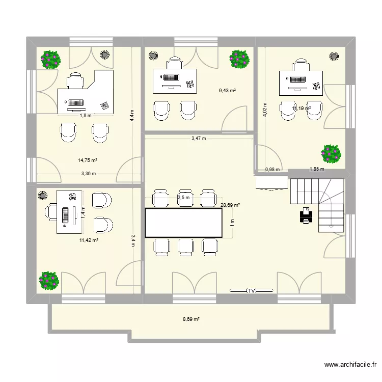 R+1 CAFPI V2 Table Hte. Plan de 6  et 84 m²
