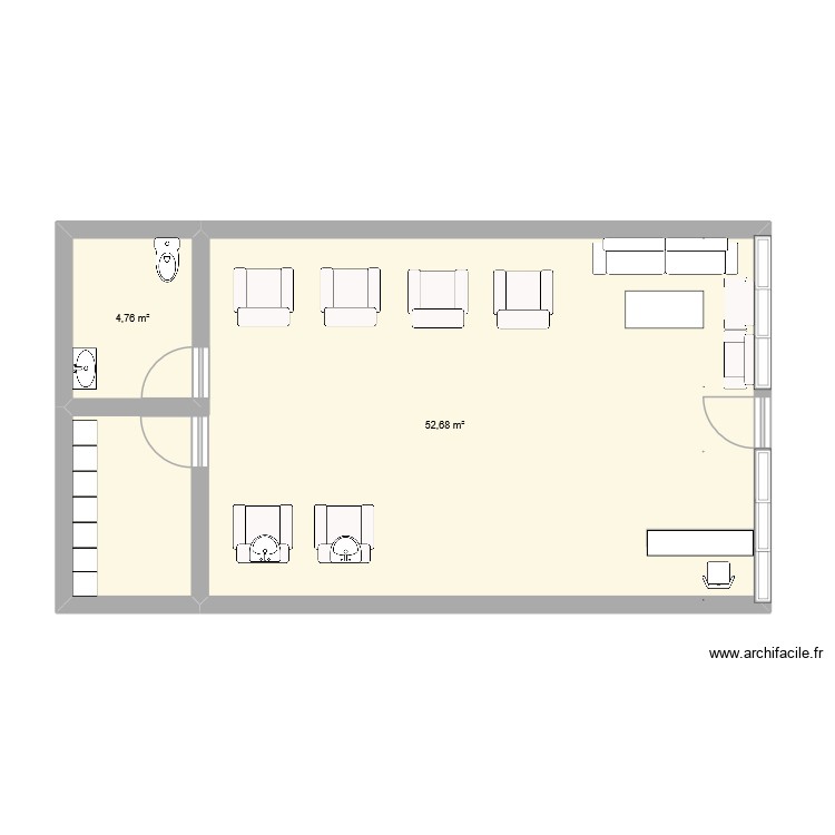 salon de coiffure. Plan de 0 pièce et 0 m2