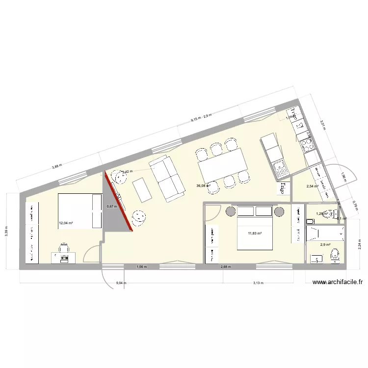 FG_Meublé. Plan de 8 et 68 m² FG_Meublé. Plan de 8 et 68 m²