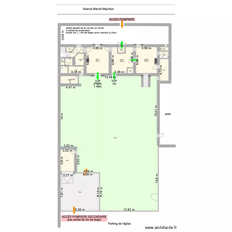 MP Marcy + Jardins (s&eacute;curit&eacute; - &eacute;vacuation) 1a. Plan de 