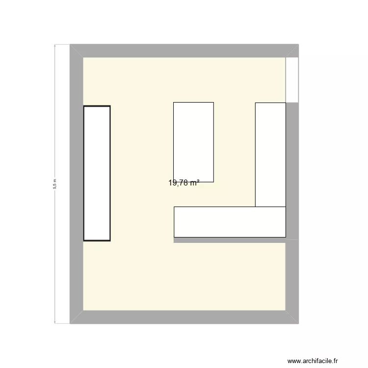 Plan cuisine. Plan de 1  et 20 m²