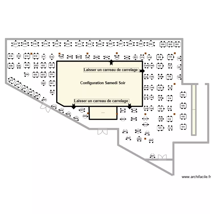 Dancing. Plan de 3 pièces et 125 m²
