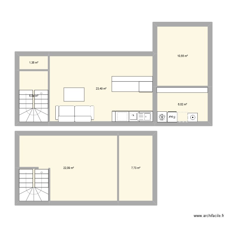 PROJET MAISON. Plan de 7 pièces et 76 m2