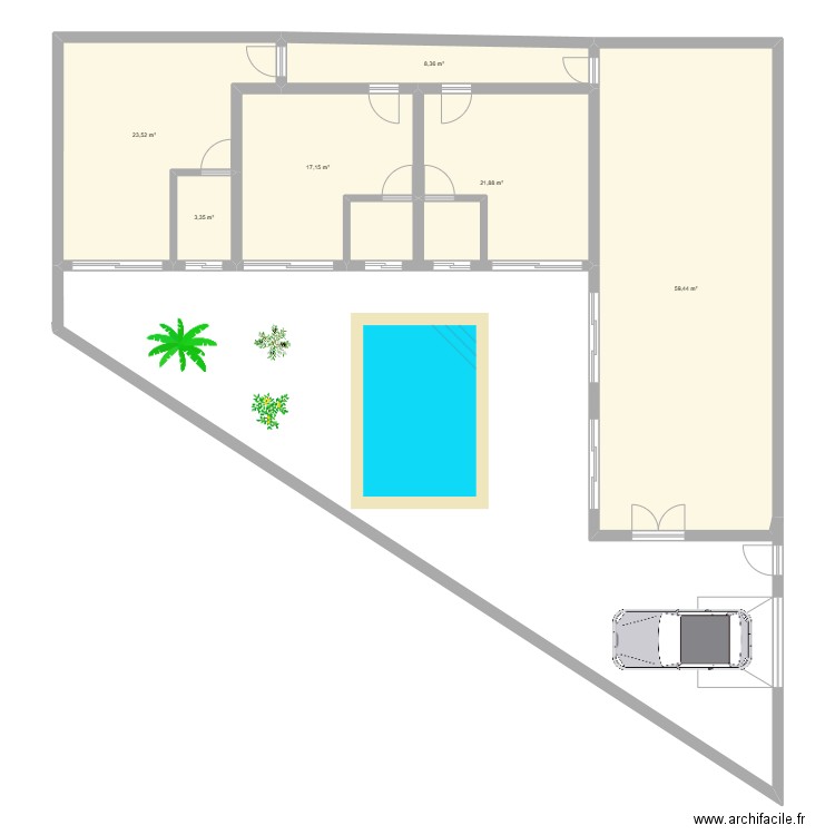 PLAN. Plan de 6 pièces et 134 m2