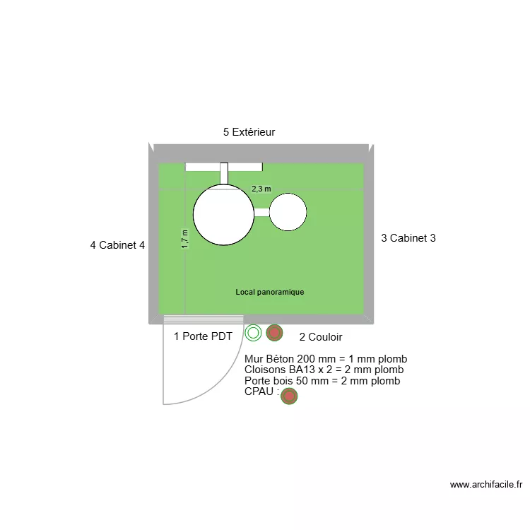 31730 Local panoramique. Plan de 1  et 4 m²