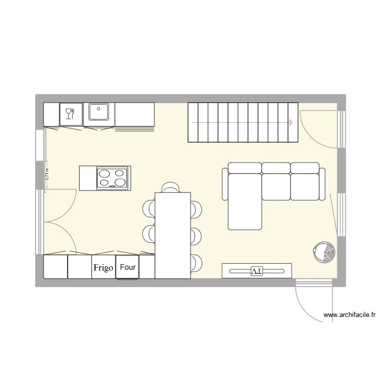 studio bis. Plan de 1  et 33 m²