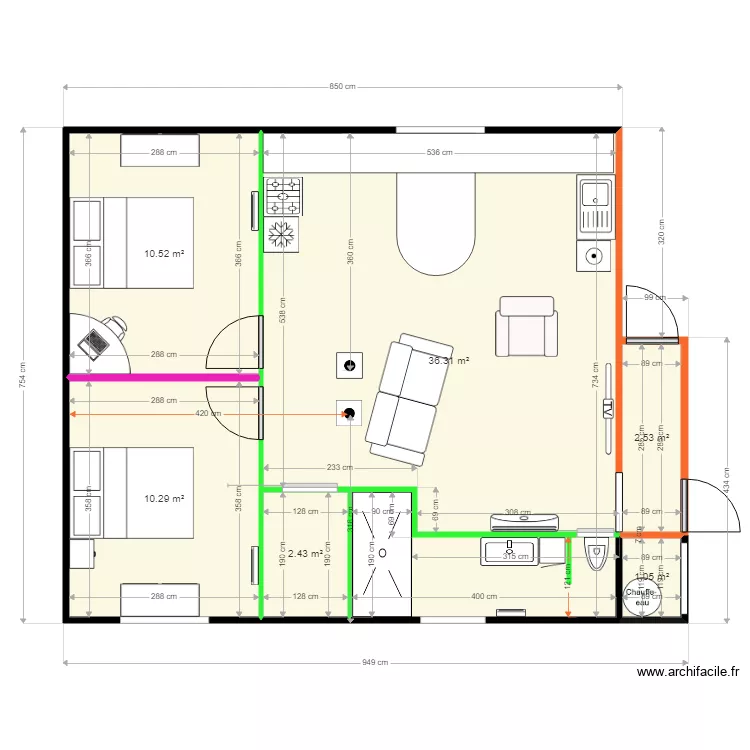ALAIN &eacute;tage SOLUTION 4. Plan de 