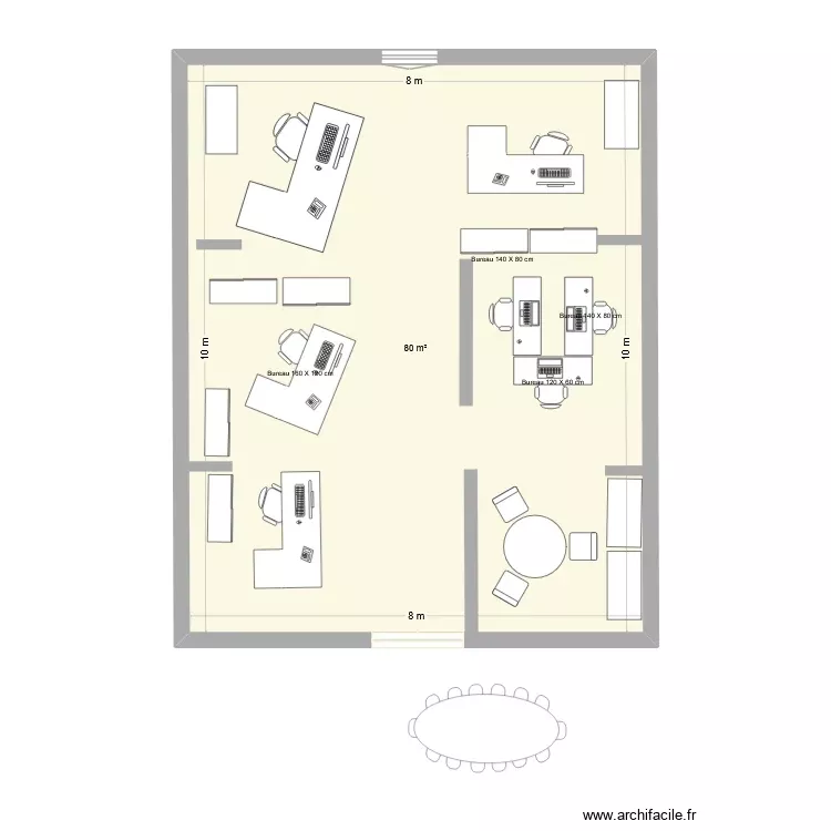 projet CCFP. Plan de 1 Pièce et 80 m² projet CCFP. Plan de 1 Pièce et 80 m²