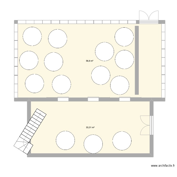 PLAN MARIAGE. Plan de 2 pièces et 90 m2