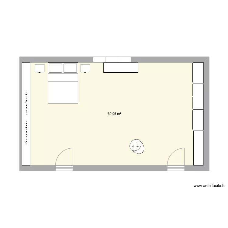 vhambre. Plan de 1  et 39 m²