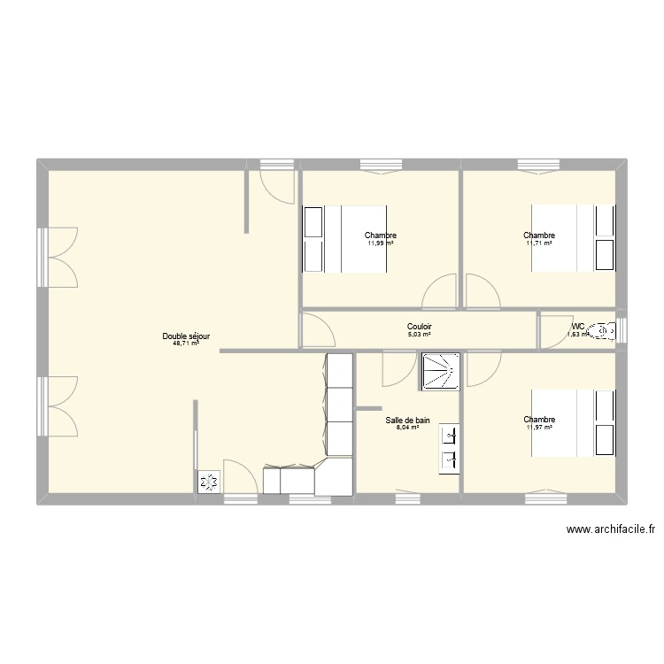 maison tronchet tyrosse. Plan de 7 pièces et 99 m2