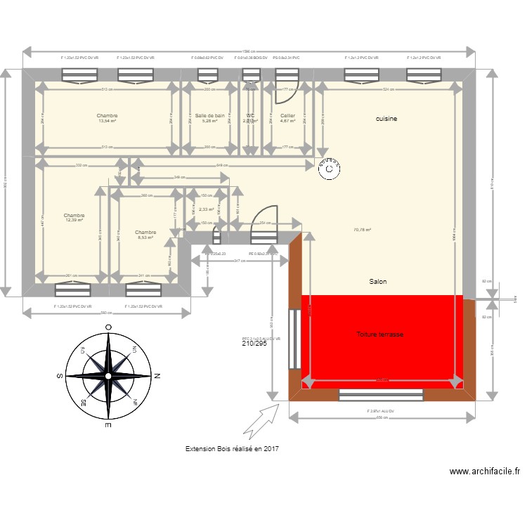RAYNAUD . Plan de 8 pièces et 120 m2