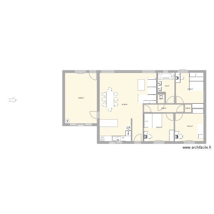 maison. Plan de 9 pièces et 104 m2