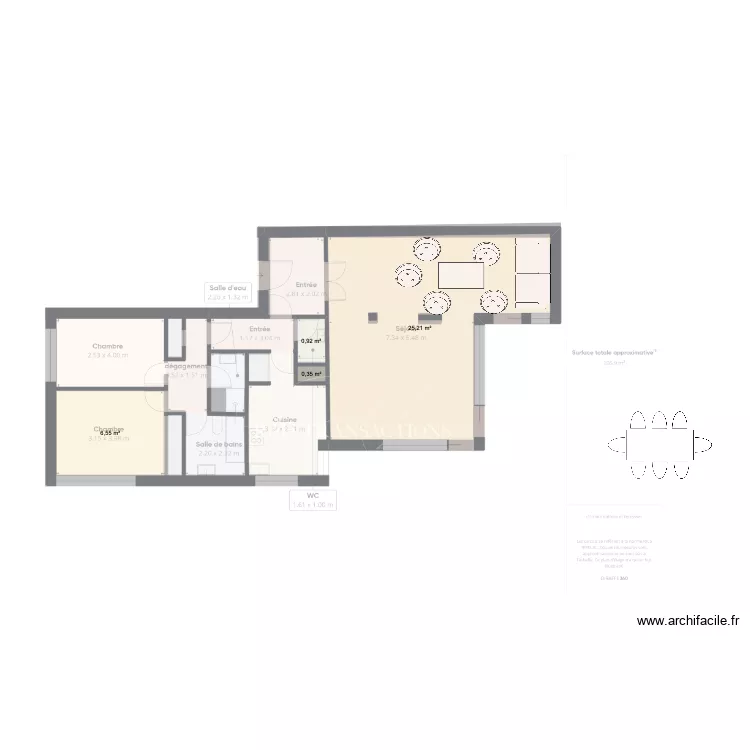 Monet 2 original. Plan de 4 et 33 m² Monet 2 original. Plan de 4 et 33 m²