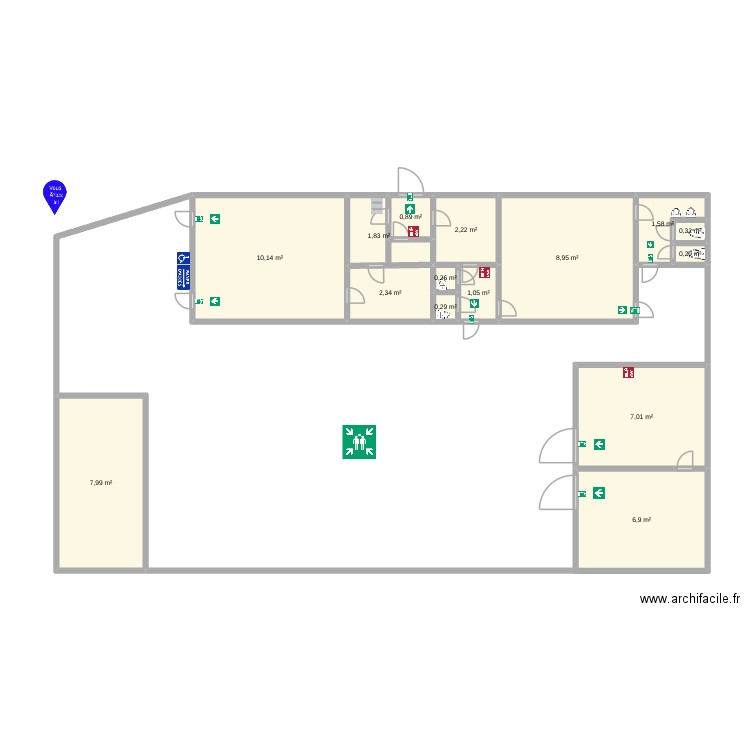 plan mairie. Plan de 15 pièces et 52 m2