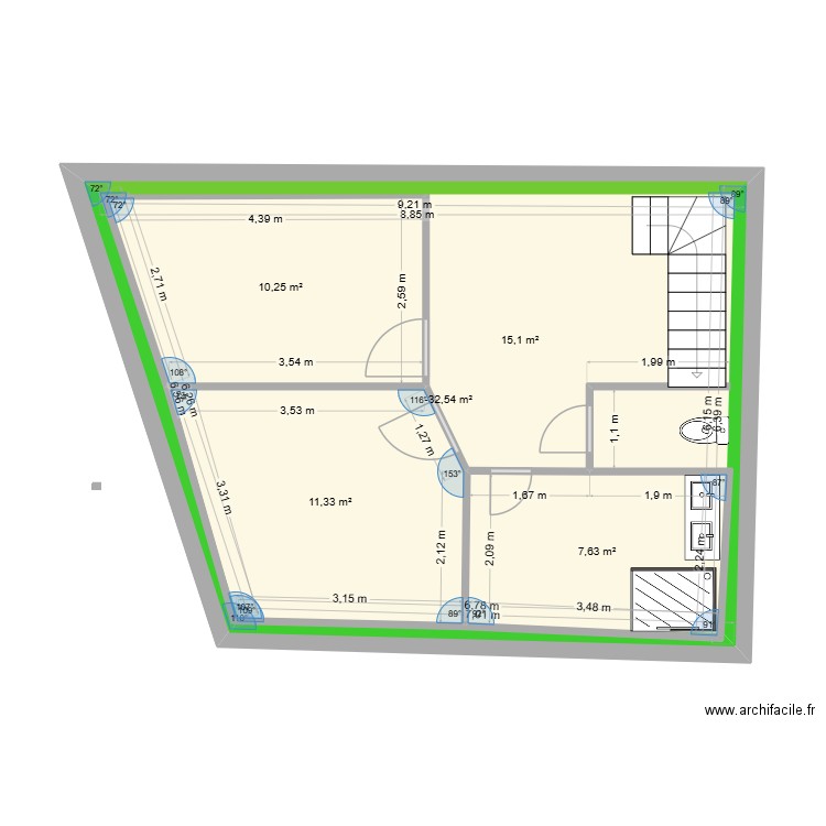 Dépendance hermenault RDC. Plan de 5 pièces et 127 m2
