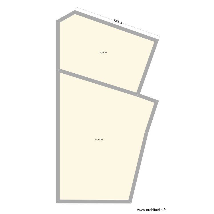 Delphin Loche. Plan de 2 pièces et 97 m2