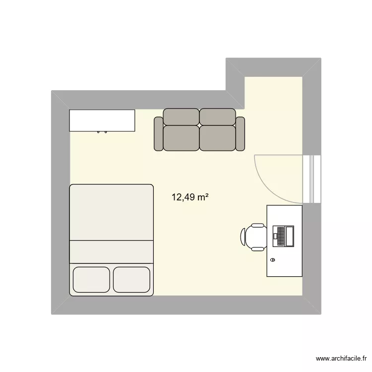 chambre q. Plan de 1 Pièce et 12 m² chambre q. Plan de 1 Pièce et 12 m²