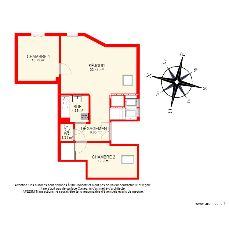 BI 16040 - . Plan de 17 pièces et 135 m2