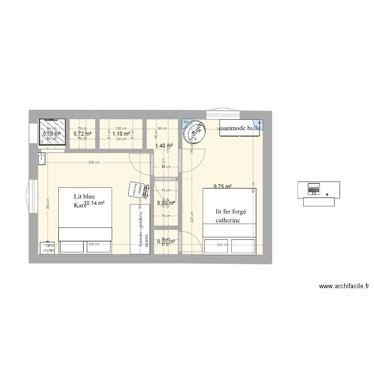 Maison L'isle. Plan de 16 pièces et 75 m2