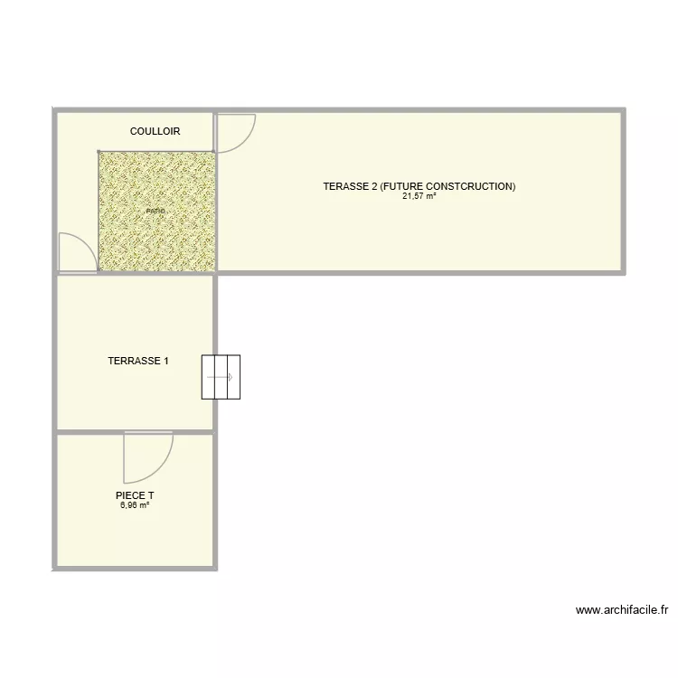 PLAN TERRASSE EXISTANTE. Plan de 4 Pièces et 45 m² PLAN TERRASSE EXISTANTE. Plan de 4 Pièces et 45 m²