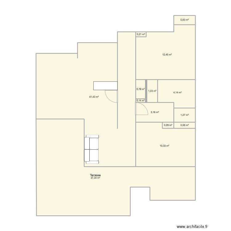 Futur appartement. Plan de 14 pièces et 114 m2