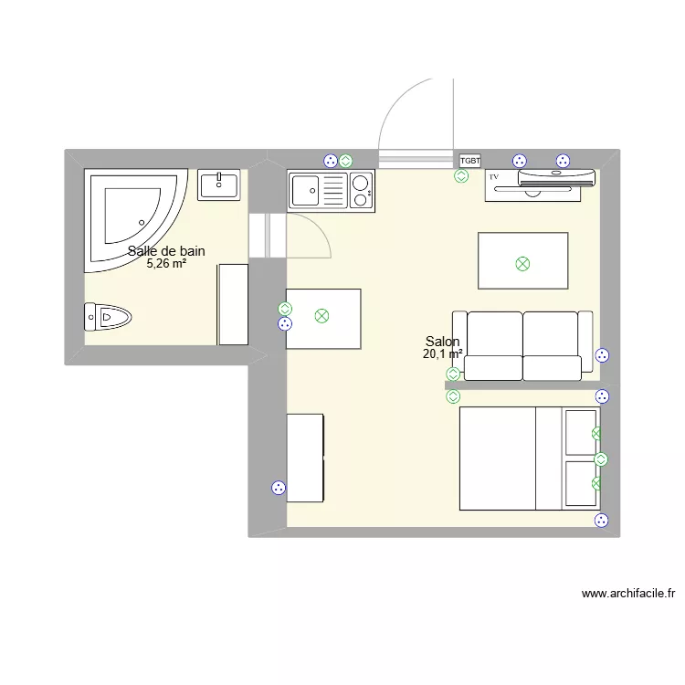 studio maison. Plan de studio maison. Plan de