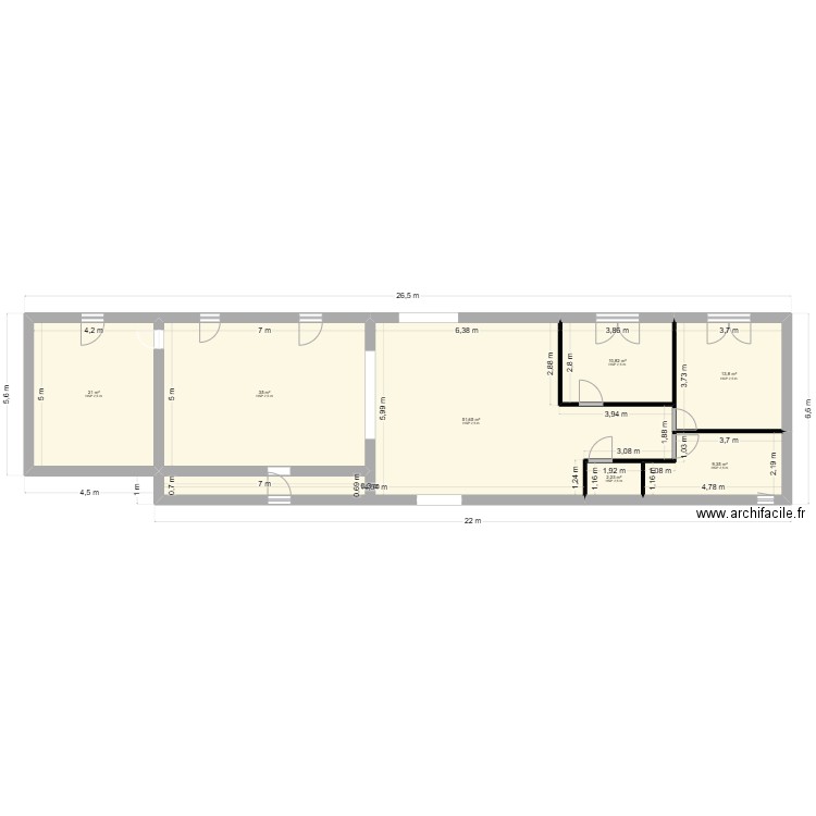 Maison sophie. Plan de 7 pièces et 144 m2