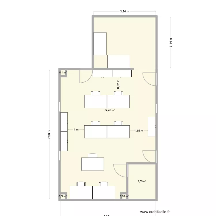 v1 finition 65. Plan de 5  et 58 m²