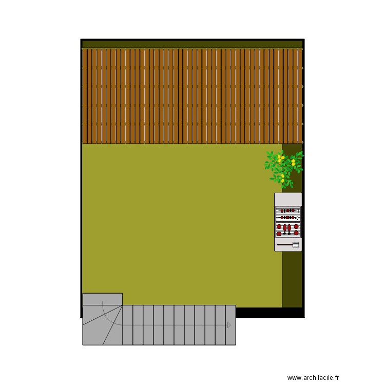 TERRASSE 2. Plan de 7 pièces et 35 m2
