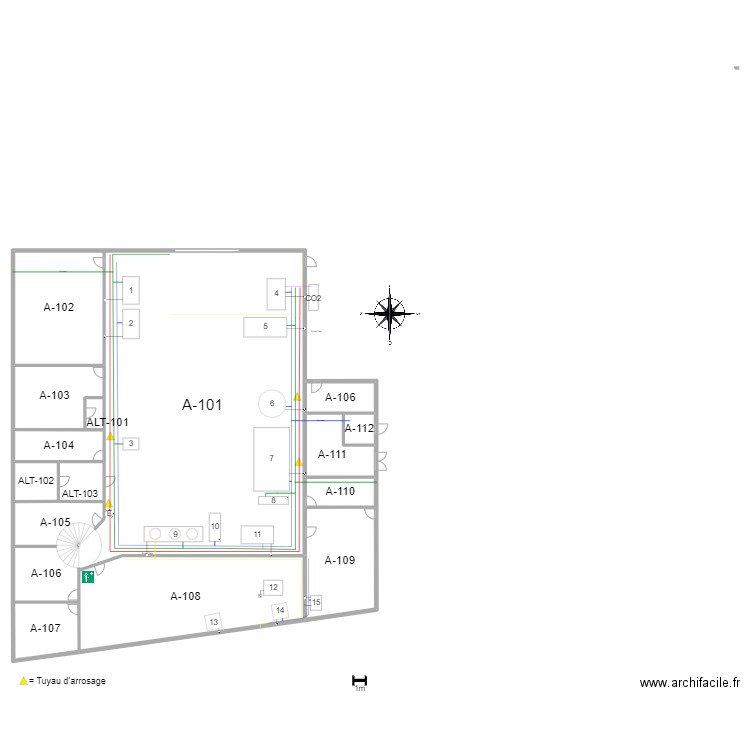 Plan de la halle. Plan de 0 pièce et 0 m2