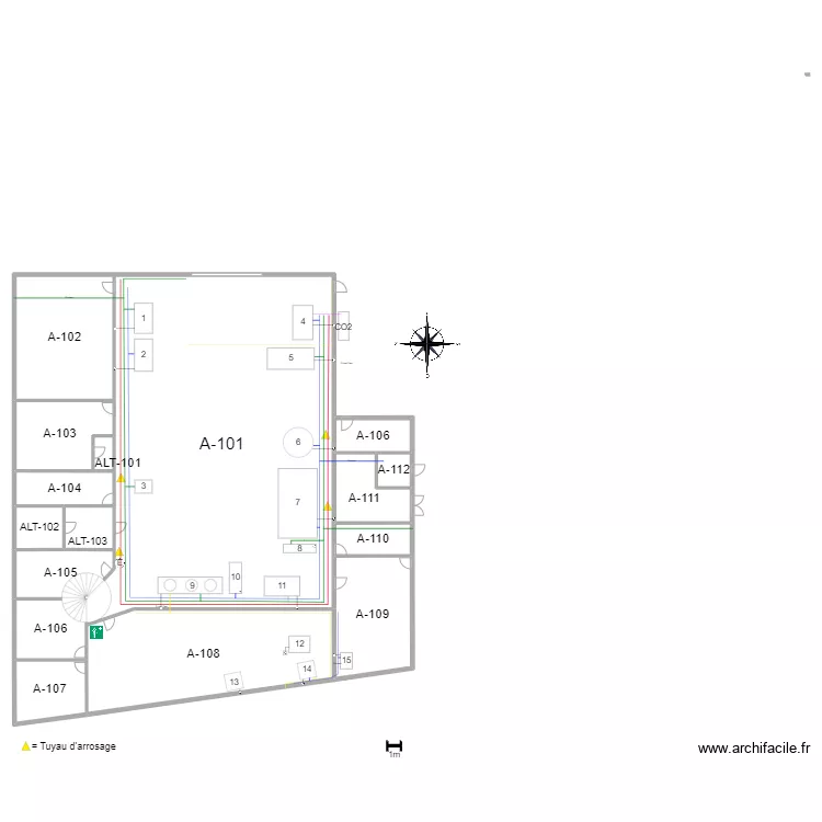 Plan de la halle. Plan de 