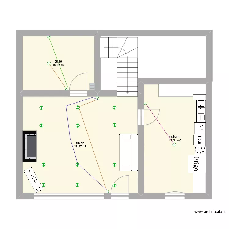 montsoreau eclairage rdc. Plan de 3 et 57 m² montsoreau eclairage rdc. Plan de 3 et 57 m²