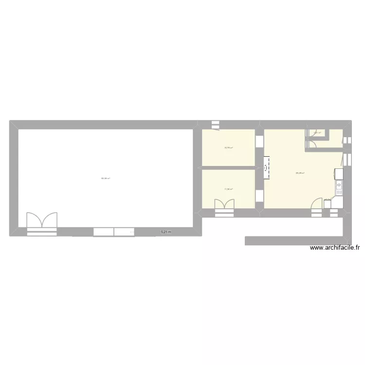 PCMI2c. Plan de 5  et 144 m²
