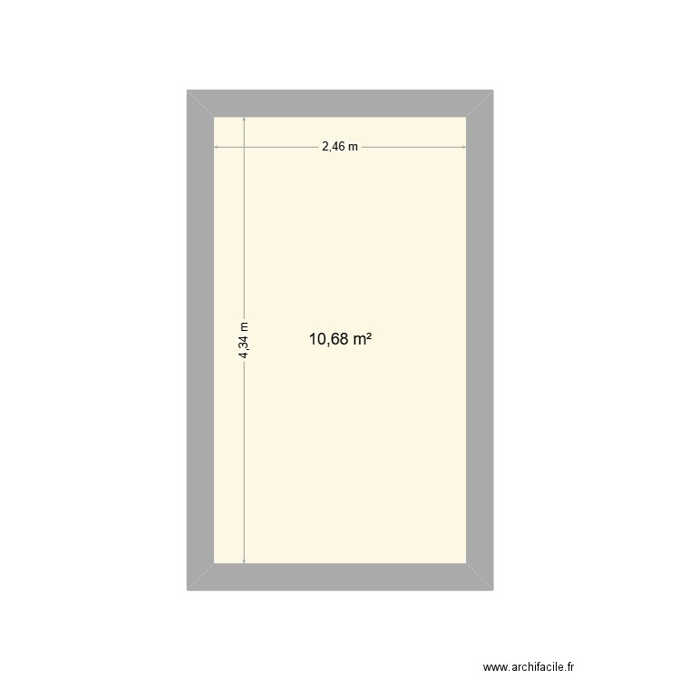 acceuil. Plan de 1 pièce et 11 m2