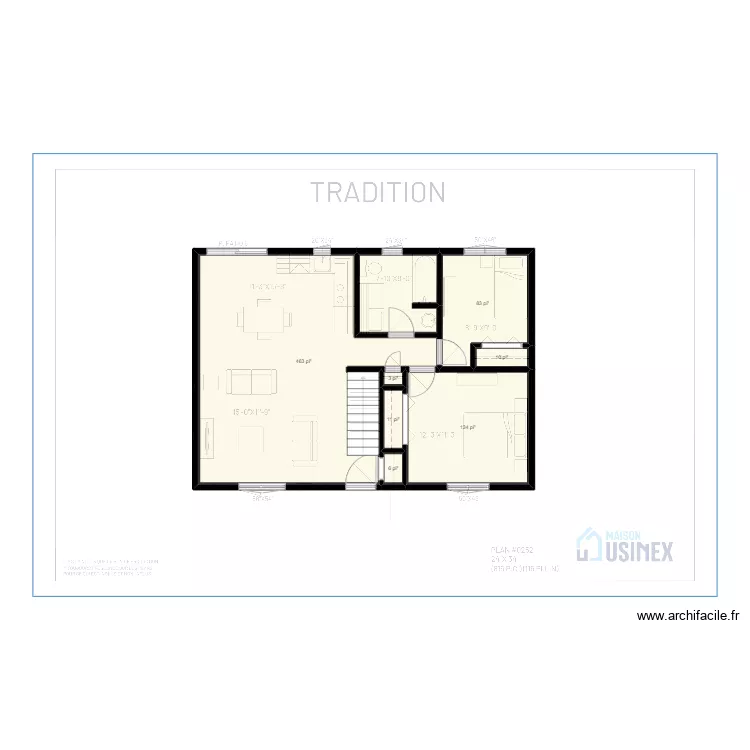 TRADITION 0252 24' X 34' - PLAN VIERGE. Plan de 