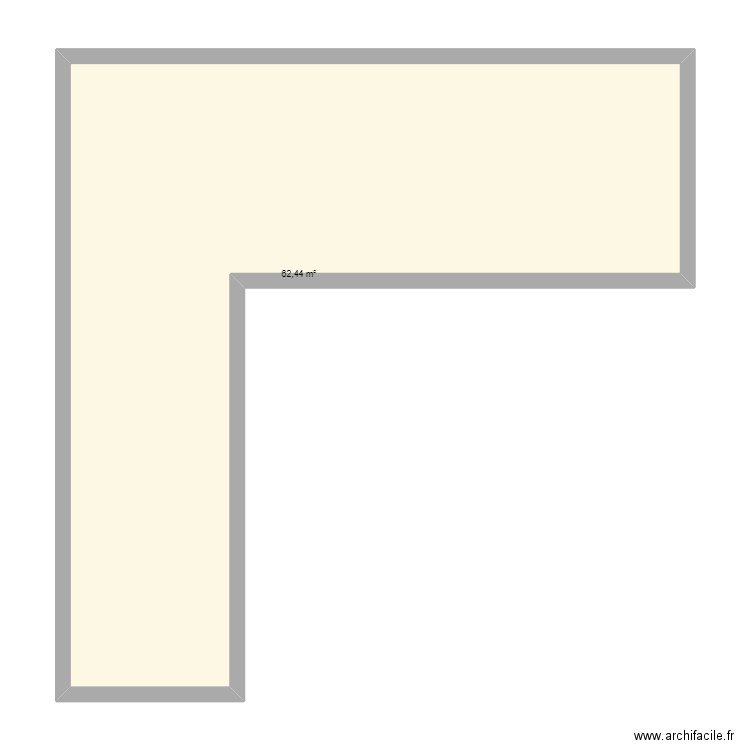 bcbc. Plan de 1 pièce et 62 m2