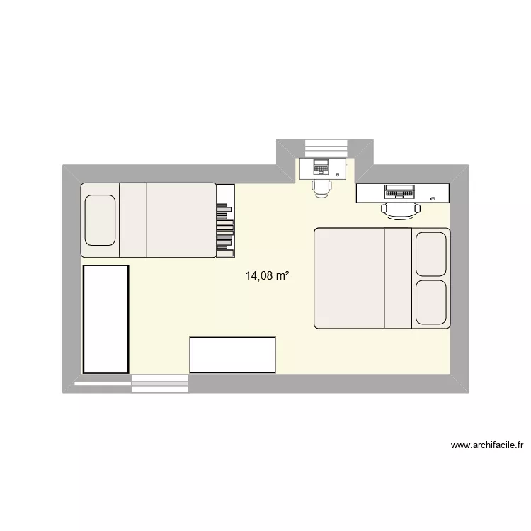 CHAMBRE. Plan de 1 Pièce et 14 m² CHAMBRE. Plan de 1 Pièce et 14 m²