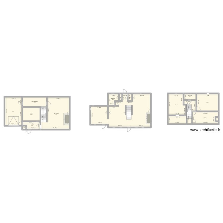 Test. Plan de 17 pièces et 251 m2